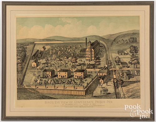 LITHOGRAPH OF CONFEDERATE PRISON