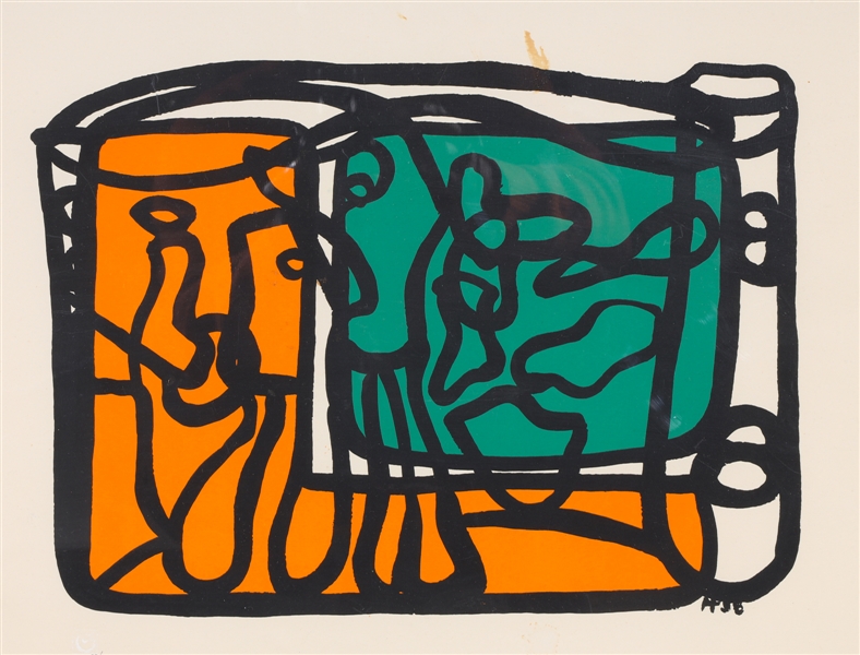 Lithograph on paper, attributed,