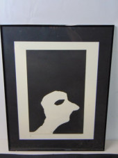 LITHOGRAPH, PROFILE IN WHITE,