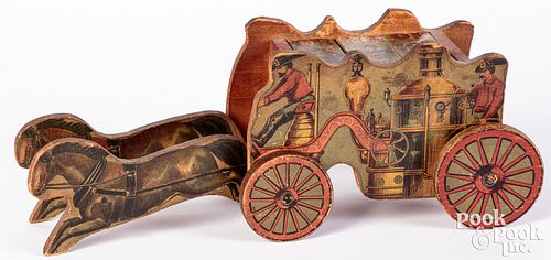 LITHOGRAPHED PAPER ON WOOD HORSE