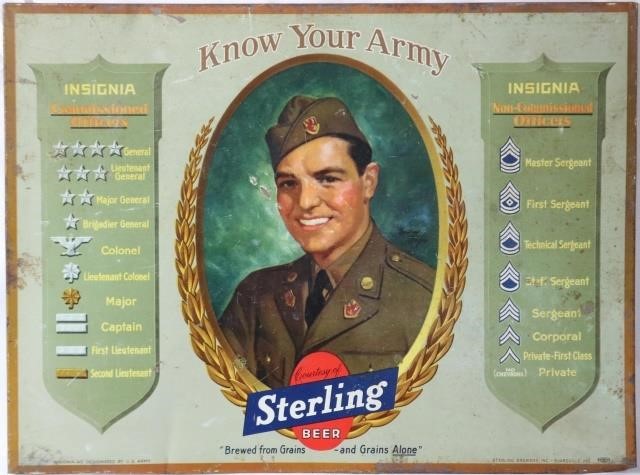 LITHOGRAPHED TIN STERLING BEER