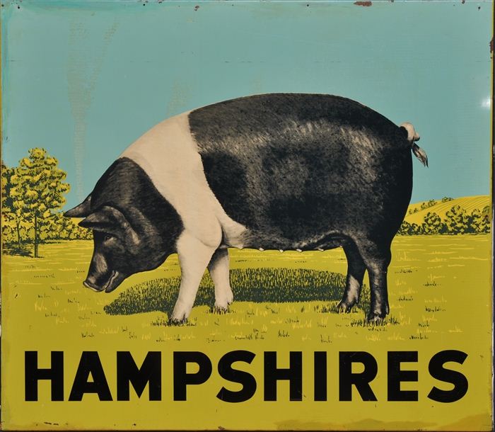 LITHOGRAPHIC TWO-SIDED FARM SIGN: