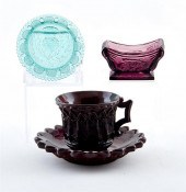 Lithyalin cup and saucer and c