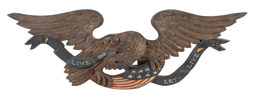 "LIVE AND LET LIVE” EAGLE PLAQUE