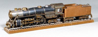 Live steam locomotive and tender: