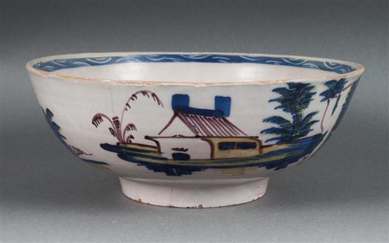 Liverpool polychrome Delftware bowl