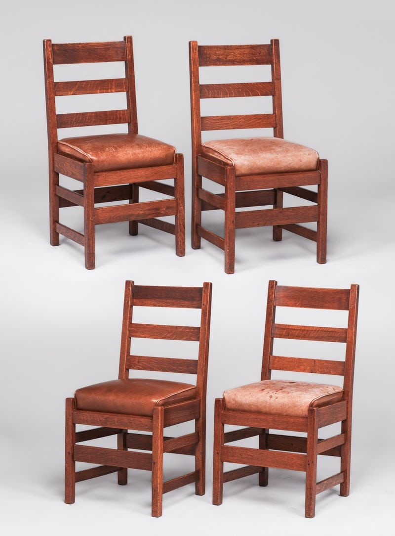 L&JG STICKLEY SET OF 4 LADDERBACK
