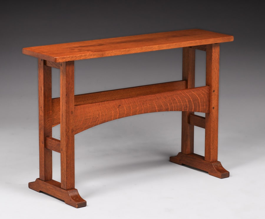 L&JG STICKLEY SHOE-FOOTED BENCH