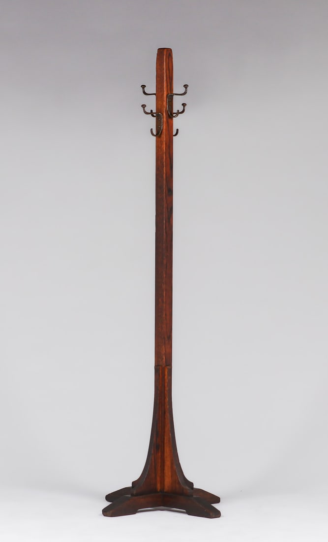 L&JG STICKLEY SINGLE OAK COATRACK