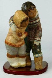 LLADRO 14" GRES ESKIMO BOY & G