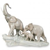 LLADRO "ELEPHANT FAMILY" PORCE