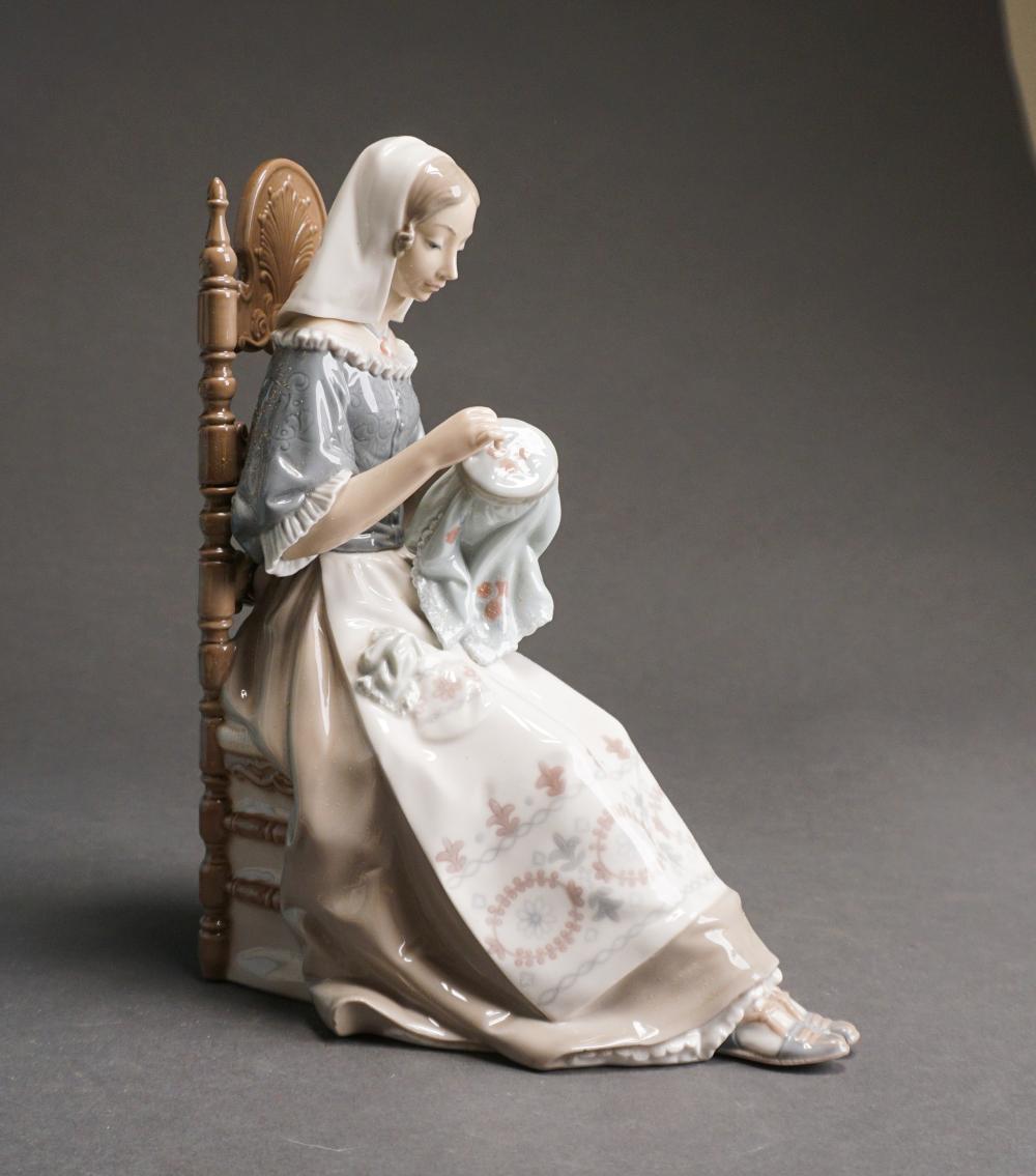 LLADRO FIGURE OF AN EMBROIDERING