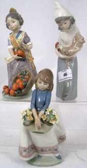 Lladro figures Girl with Orang