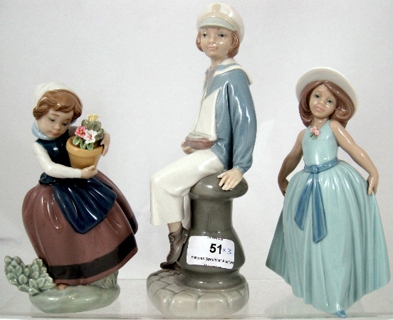 Lladro figures of a Sailor Boy Girl