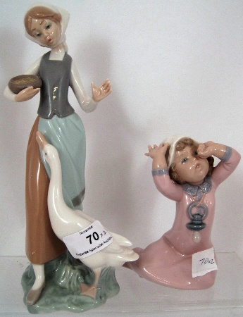 Lladro Figures of Girl Feeding