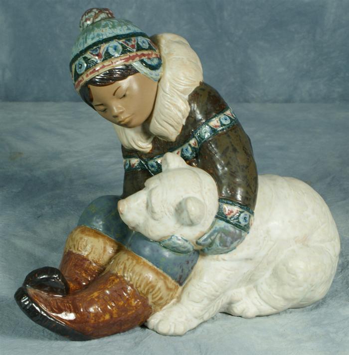 Lladro figurine, Eskimo boy with