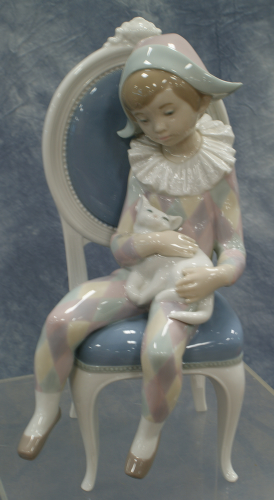 Lladro figurine, young harlequin