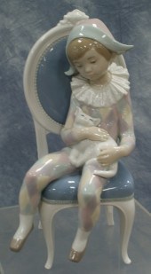 Lladro figurine, young harlequ