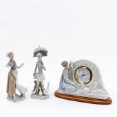 LLADRO FIGURINES & CLOCK, GEES