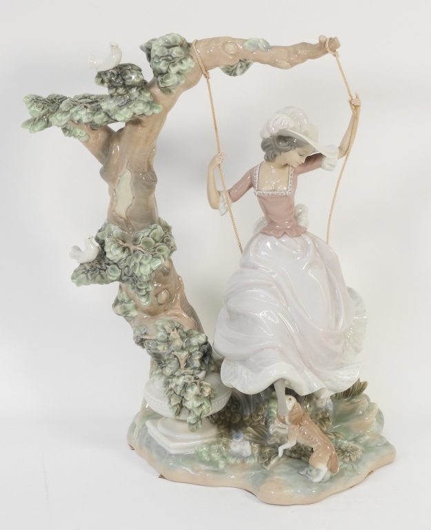 LLADRO GIRL ON A SWING PORCELAIN