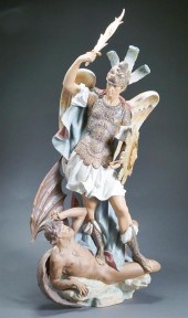 LLADRO GLAZED AND BROWN BISQUE