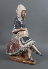 Lladro gres figure of a seamst