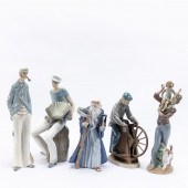 LLADRO, GROUP OF FIVE MALE POR