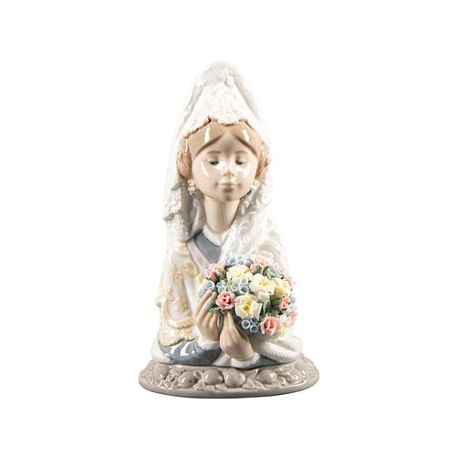 LLADRO LADY BUST, VALENCIAN FLOWERS