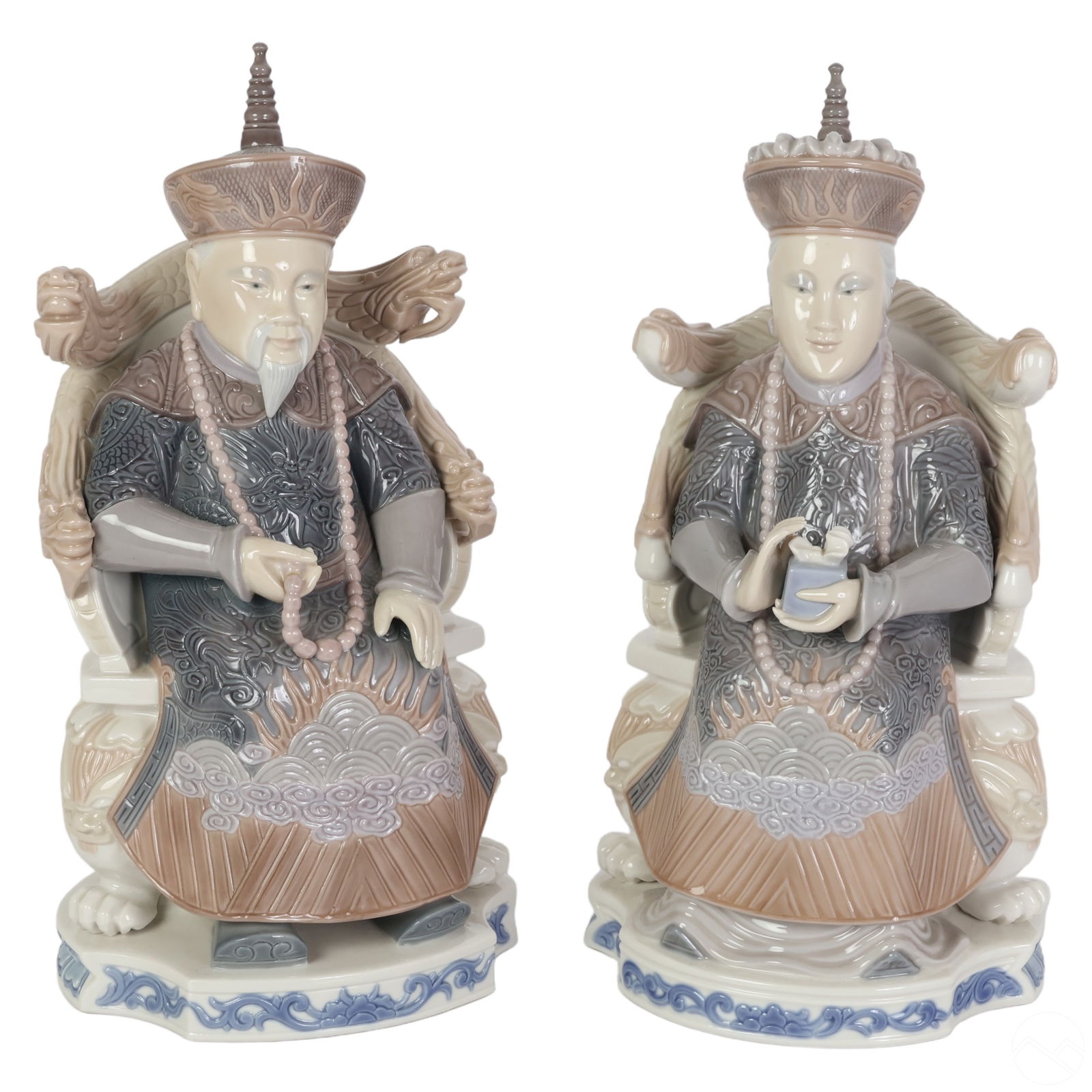 LLADRO PAIR CHINESE NOBLEMAN &