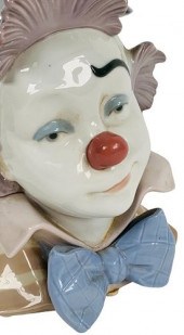 LLADRO PORCELAIN CLOWN BUST "S