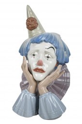 LLADRO PORCELAIN CLOWN BUSTLla