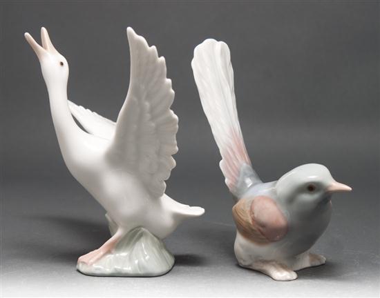Lladro porcelain figures of a goose