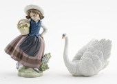 LLADRO PORCELAIN GIRL & SWAN F