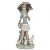 LLADRO PORCELAIN GIRL W/ GOOSE
