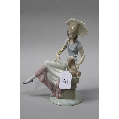 Lladro porcelain girl with dog on