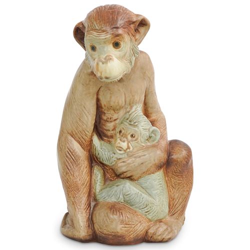 LLADRO PORCELAIN GRES MONKEY & BABY
