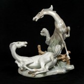 LLADRO PORCELAIN HORSE GROUPIN