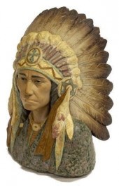 LLADRO PROCELAIN BUST, INDIAN