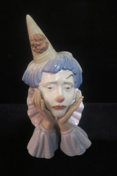 LLADRO, SAD CLOWN'S HEAD BY JO