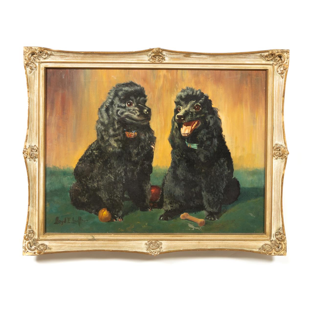 LLOYD LOEFFLER DOG OIL ON CANVAS,