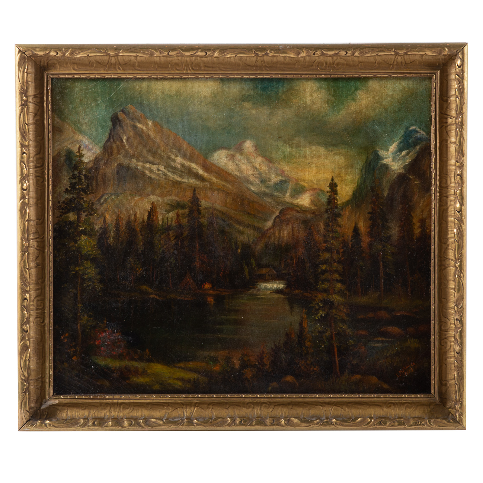 L.M. HOWSE. MOUNTAINSCAPE, OIL
