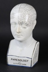 L.N. FOWLER PHRENOLOGY HEAD FL
