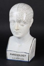 L.N. FOWLER PHRENOLOGY HEAD FL