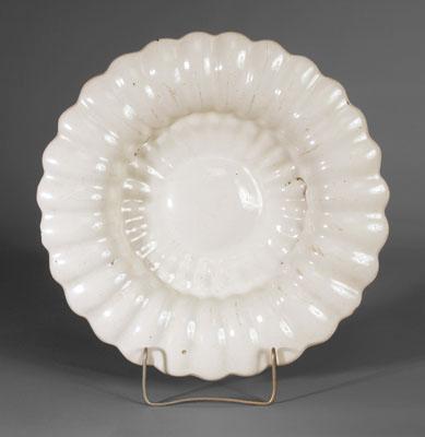 Lobed Delft charger, white glaze,