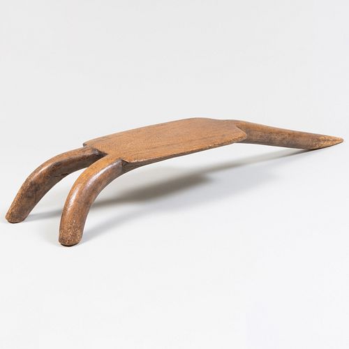 LOBI CARVED HARDWOOD THREE-LEGGED