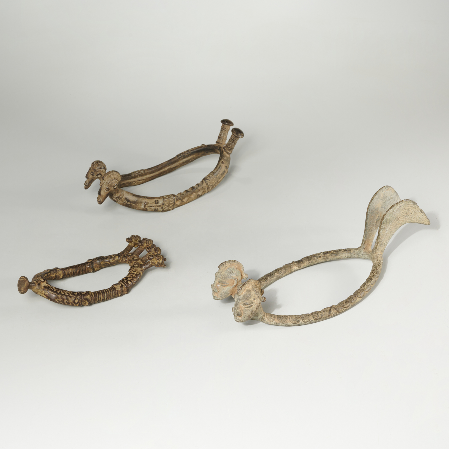LOBI/GAN PEOPLES, (3) BRONZE