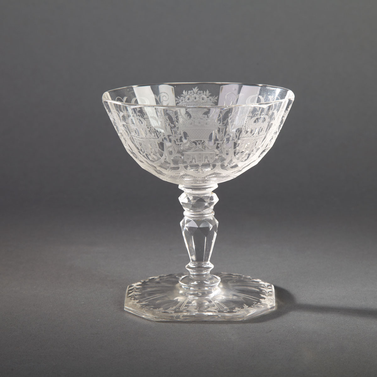 Lobmeyer Engraved Glass Sweetmeat