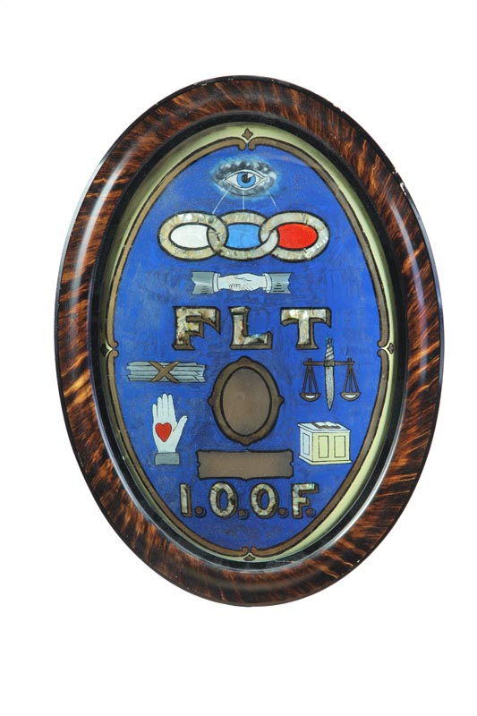 LODGE REVERSE GLASS PAINTING. 
