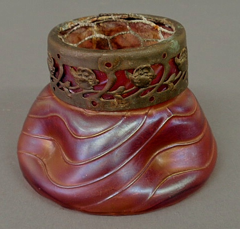 Loetz art glass hair receiver.