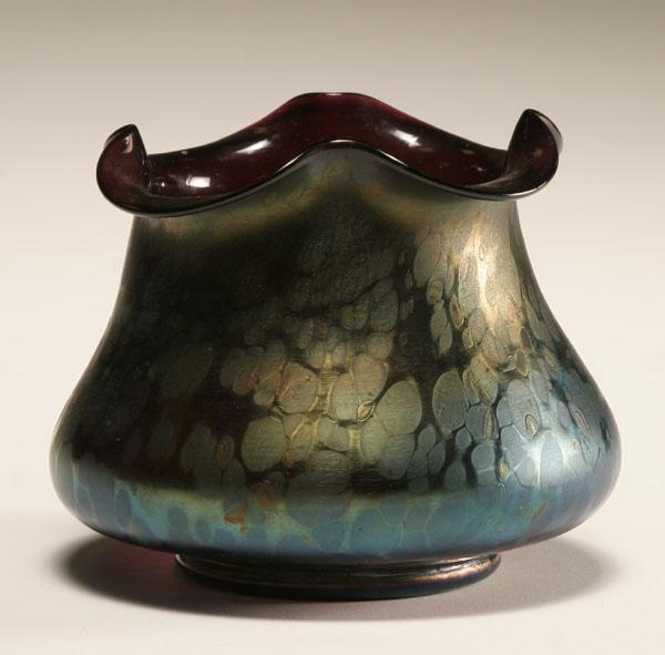 Loetz art glass vase. Iridescent